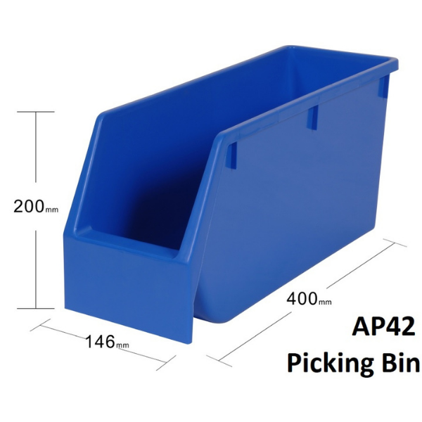 Visiplas Picking Bin 400x146x200 - Blue - AP42