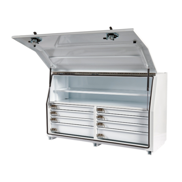 Ute Toolbox 850H Series Paramount Minebox - Side by Side - 8 Drawers - 1565mm - Steel - White - TBP0296