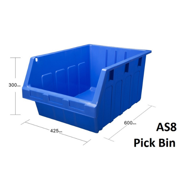 Visiplas Supra Bin 8 600x425x300 - Blue - AS8