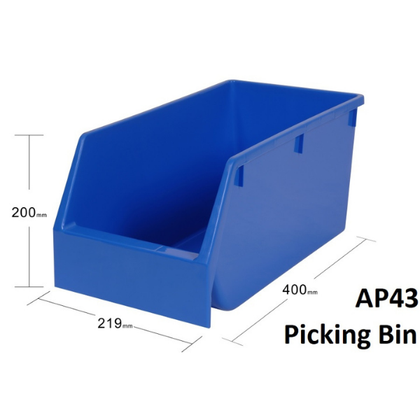 Visiplas Picking Bin 400x219x200 - Blue - AP43