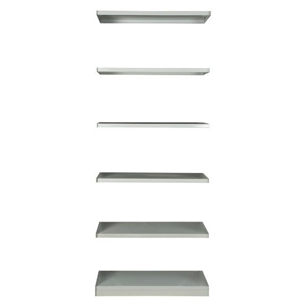 Steel Shelf (RUT) Kit (6 Pack) Light Grey - BSP