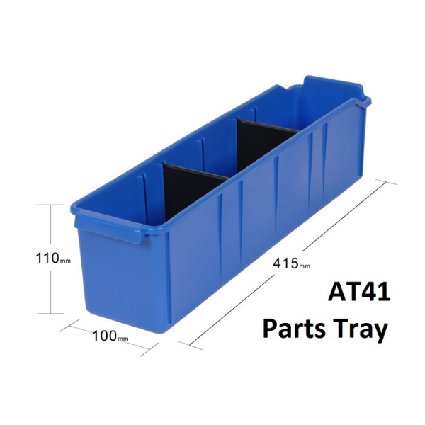Visiplas Parts Tray 415x100x110 incl. 2 Dividers - Blue - AT41