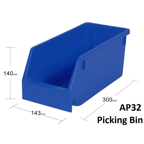 Visiplas Picking Bin 300x143x140 - Blue - AP32