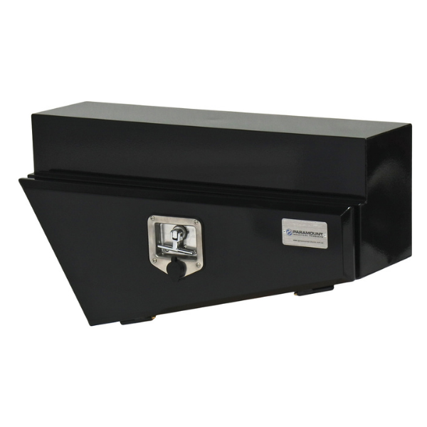 Tapered Under Tray / Under Body Steel Toolbox - Right of Wheel - Black - TB0052