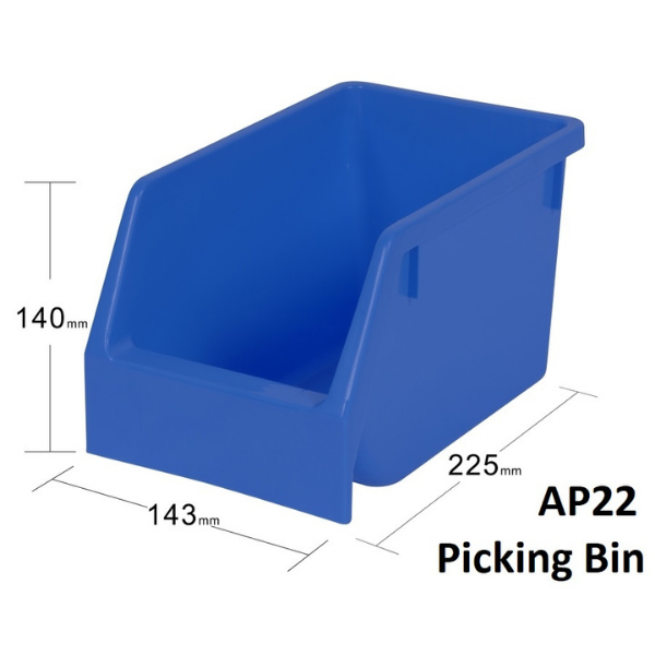 Visiplas Picking Bin 225x143x140 - Blue - AP22