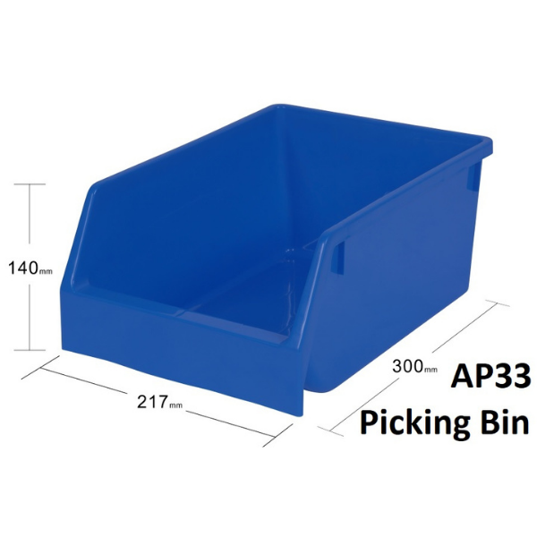 Visiplas Picking Bin 300x217x140 - Blue - AP33