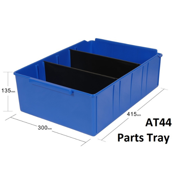 Visiplas Parts Tray 415x300x135 incl. 2 Dividers - Blue - AT44