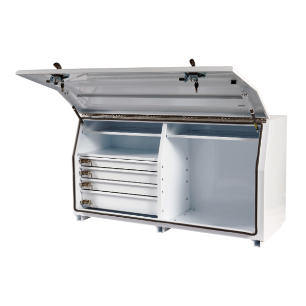 Ute Toolbox 850H Series Paramount Minebox 4 Drawers - 1565mm - Steel - White - TBP0190